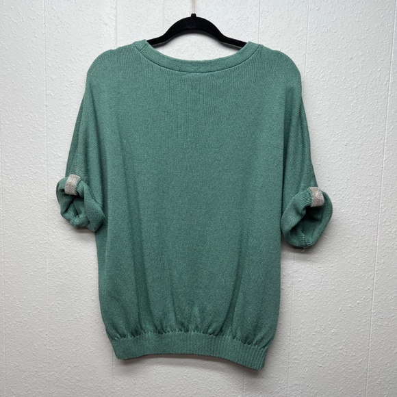 Chico's Linen Cotton Womens Sweater XL Flowy Breathable Coastal Nautical Beachy - Picture 6 of 10